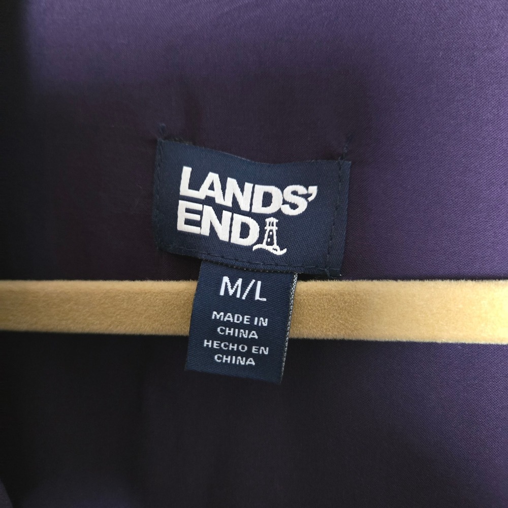 Lands' End Button Down Tunic bundle Womens M/L Purple White Long Sleeve - Picture 4 of 9